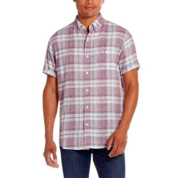 Weatherproof Vintage Short Sleeve Linen Woven Shirt Pink Small NWT - Picture 1 of 5